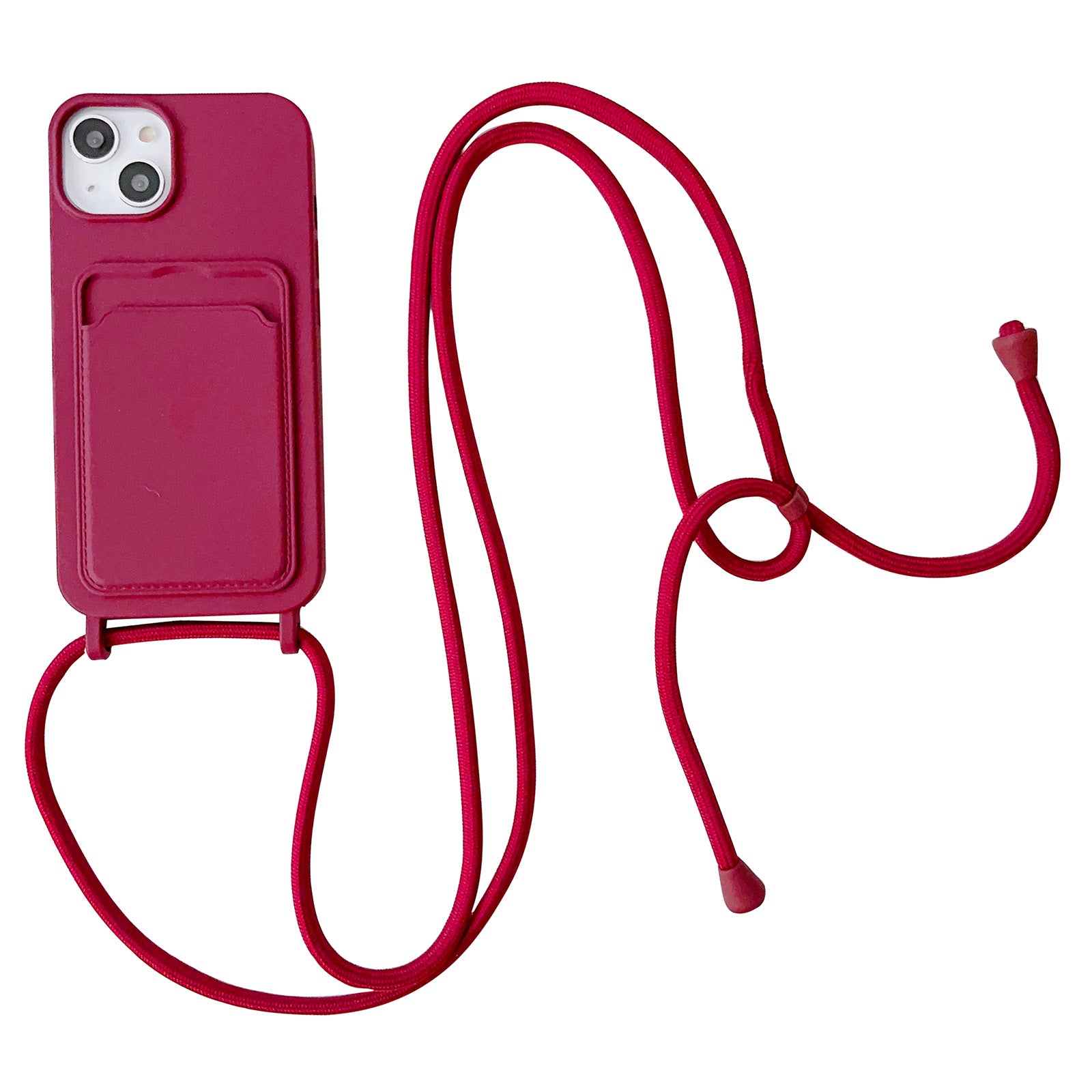 Til iPhone 13 6,1 tommer telefontaske Anti-drop flydende silikone beskyttelsescover med kortslotstrop Til iPhone 13 6,1 tommer telefontaske Anti-drop flydende silikone beskyttelsescover med kortslotstrop